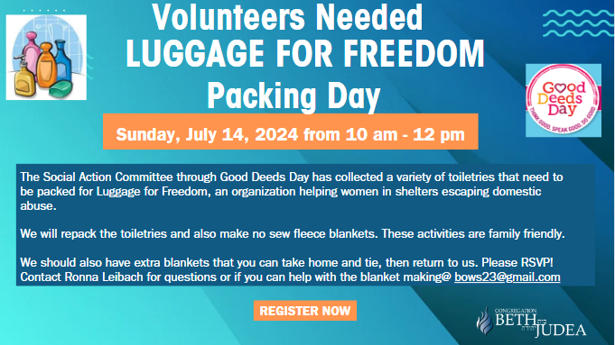 Volunteers Needed - Luggage for Freedom