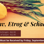 Lulav, Etrog & Schach Order Deadline